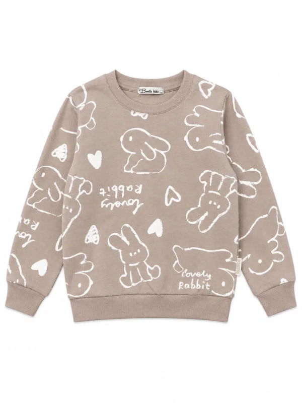 картинка БГ_ЧЗ Толстовка для девочки 3-7 лет 100% хлопок BONITO KIDS/BK1718T(2026)(ЧЗ)/уп.5шт./меш.280шт. от BonitoKids