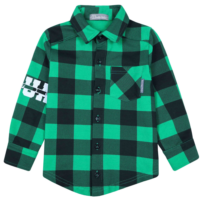 картинка БГ_ЧЗ Рубашка для мальчика 3-7 лет 100% хлопок BONITO KIDS/BK1732R(09-23)(ЧЗ)/уп.5шт./меш.240шт. от BonitoKids