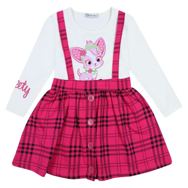 картинка БГ_ЧЗ Платье для девочки 2-6 лет 92% хлопок, 8% лайкра BONITO KIDS/BK1410P(ЧЗ)/уп.5шт./меш.250шт. от BonitoKids