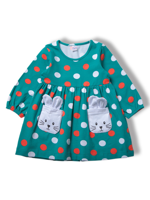 картинка БГ_ЧЗ Платье для девочки 2-6 лет 92% хлопок, 8% лайкра BONITO KIDS/SS6013P09-24/уп.5шт./меш.320шт. от BonitoKids