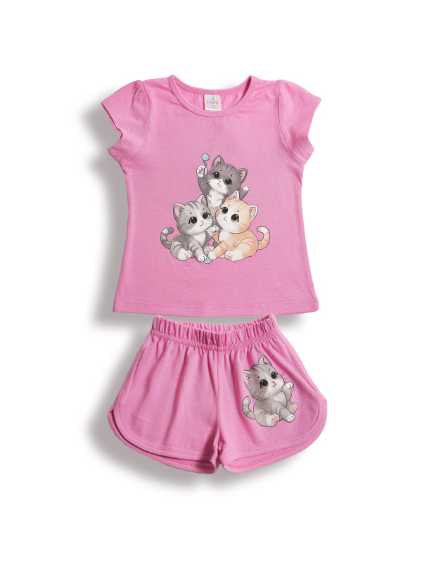 картинка БГ_ЧЗ Комплект для девочки (футболка и шорты), 1,5-4 лет, 100% хлопок, BONITO KIDS/BK0004D(10-24)(ЧЗ) уп.4шт./меш.500шт. от BonitoKids