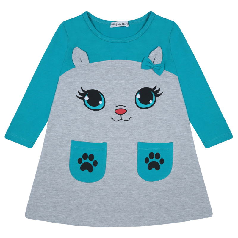 картинка БГ_ЧЗ Платье для девочки 3-7 лет 92% хлопок, 8% лайкра BONITO KIDS/BK1477P(11-23)(ЧЗ)/уп.5шт./меш.400шт. от BonitoKids