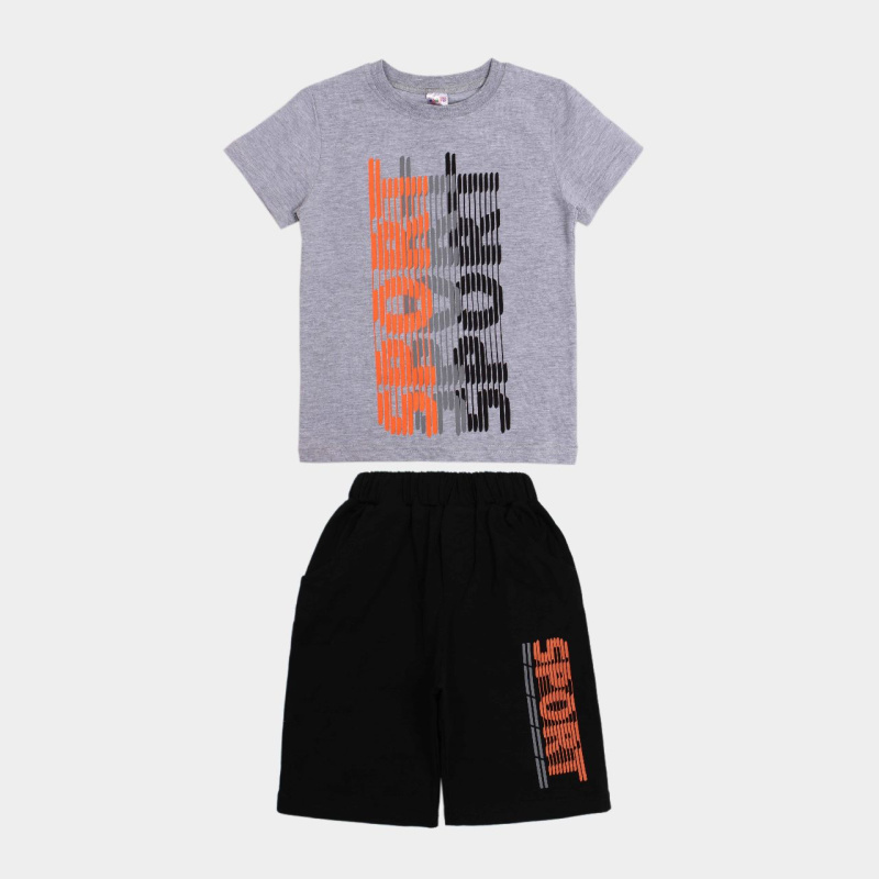 картинка ЧЗ Комплект для мальчика (футболка и шорты) 4-8 лет 95% хлопок, 5% эластан BONITO KIDS/OP1815(ЧЗ)/уп.5 шт./меш.225шт. от BonitoKids