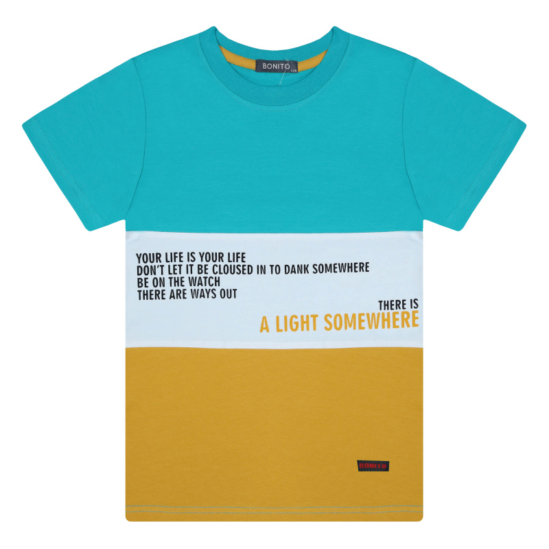 картинка КГ_БГ Футболка для мальчика 8-12 лет 92% хлопок, 8% лайкра BONITO KIDS/BK1663F/уп.5шт./меш.500шт. от BonitoKids