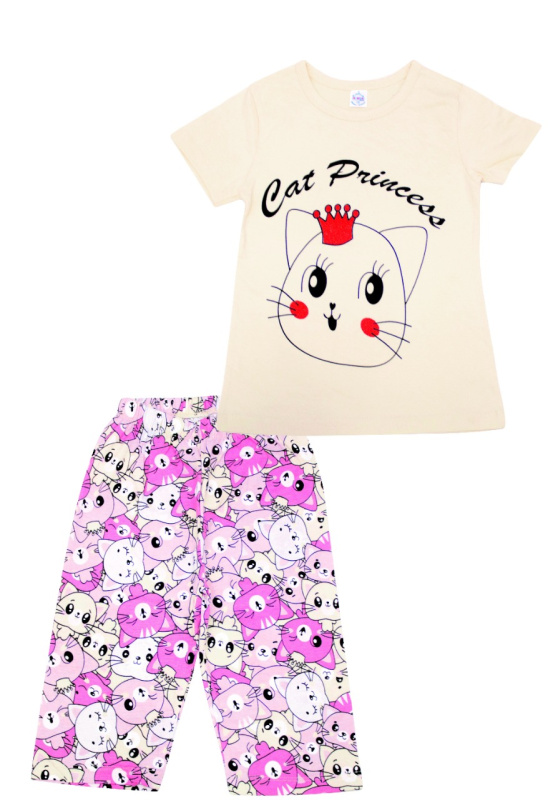 картинка БГ_ЧЗ Пижама для девочек 3-7 лет 100% хлопок BONITO KIDS/BK1698PJ/уп.5шт./меш.425шт. от BonitoKids