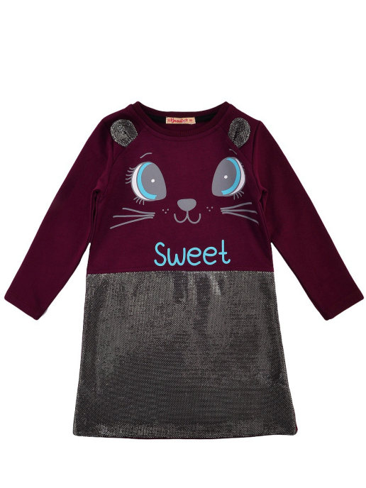 картинка КГ_ОТ Платье для девочек 92% х/б, 8% лайкра 3-7 лет BONITO KIDS/BK1270P/уп.5шт./меш.350шт. от BonitoKids