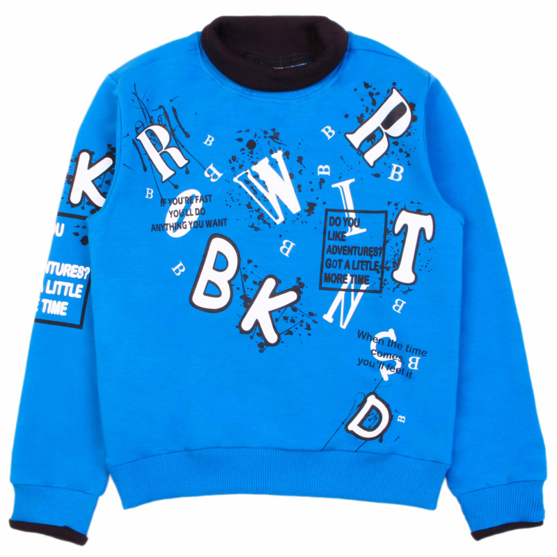 картинка БГ_ЧЗ Толстовка для мальчика 9-12 лет. Футер 2х нитка  BONITO KIDS/OP1743(ЧЗ)/уп.4 шт./меш.204 шт. от BonitoKids