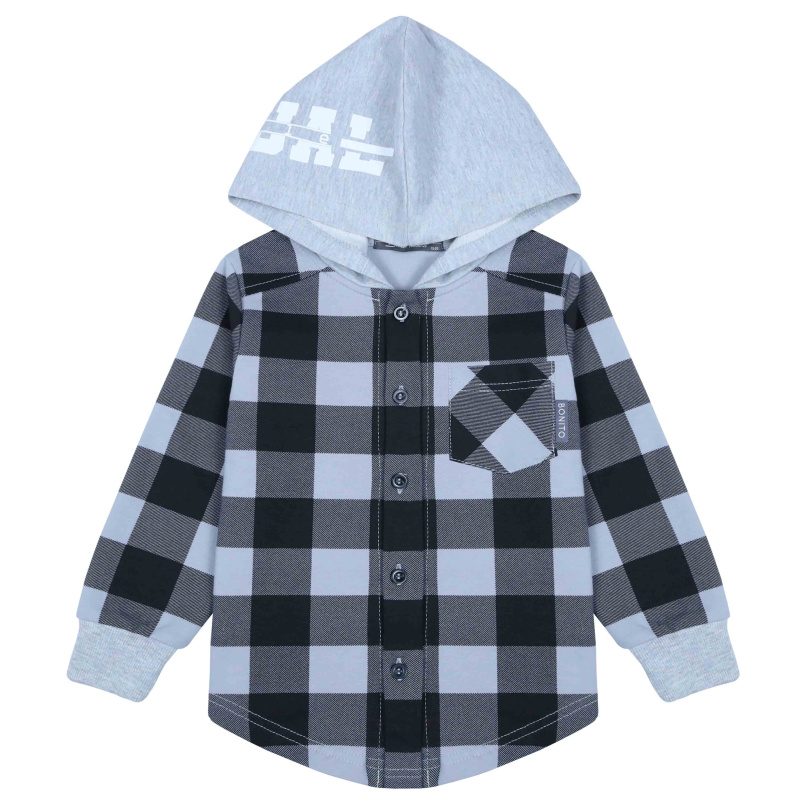 картинка БГ_ЧЗ Рубашка-толстовка для мальчика 3-7 лет 100% хлопок BONITO KIDS/BK1731T(09-23)(ЧЗ)/уп.5шт./меш.240шт. от BonitoKids