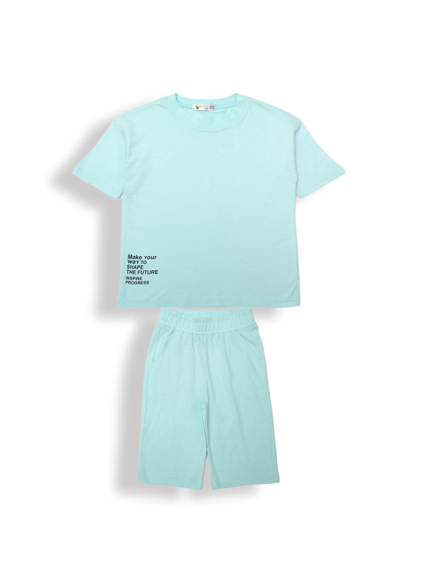 картинка ЧЗ Комплект для мальчика (футболка и шорты) 8-12 лет 100% хлопок BONITO KIDS/OP1962(ЧЗ)/уп.5шт./меш.270шт. от BonitoKids