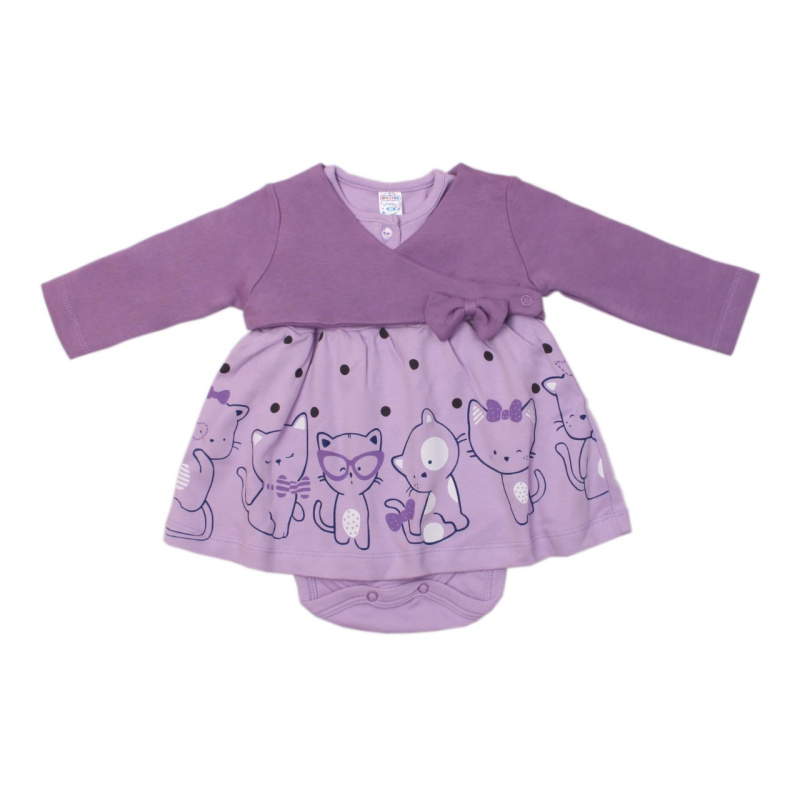 картинка ЧЗ Комплект для девочки (кофта, платье) 68-86 рост 100% х/б BONITO KIDS/OP1349(ЧЗ)/уп.4шт./меш.240шт. от BonitoKids