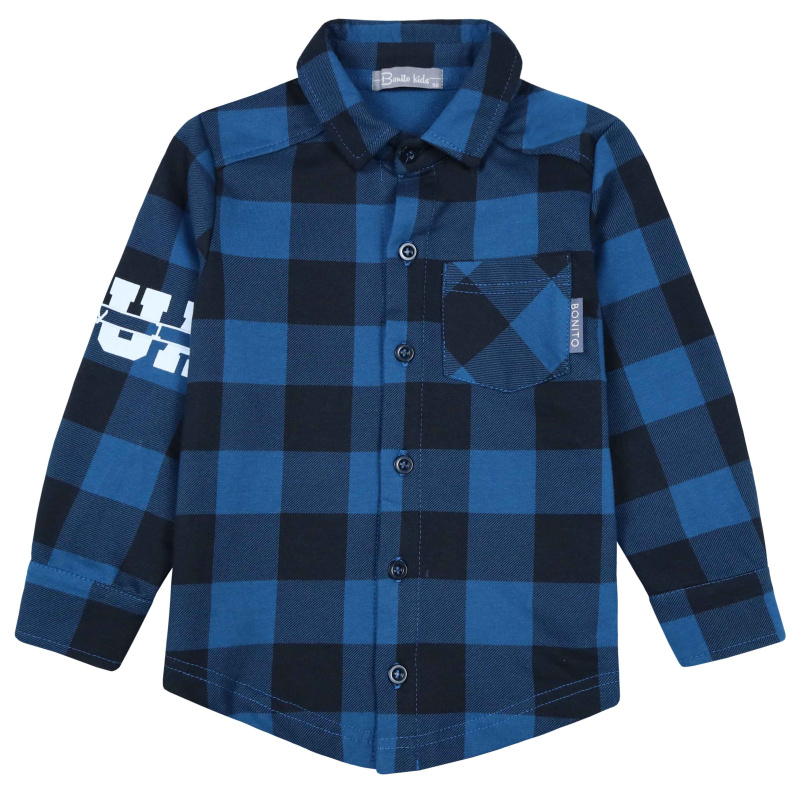 картинка КГ_БГ Рубашка для мальчика 3-7 лет 100% хлопок BONITO KIDS/BK1732R(09-23)/уп.5шт./меш.240шт. от BonitoKids