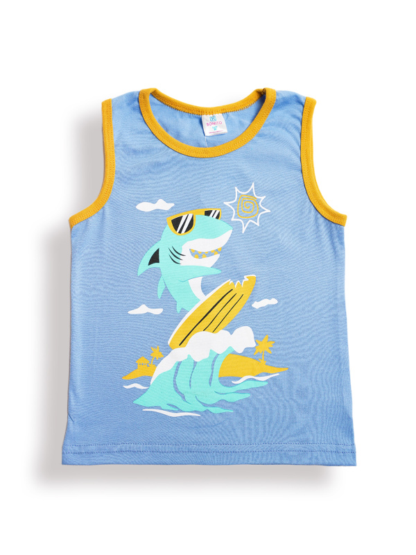 картинка БГ_ЧЗ Майка для мальчика 3-7 лет 100% хлопок BONITO KIDS/BK1202M(01-25)(ЧЗ)/уп.5шт./меш.900шт от BonitoKids