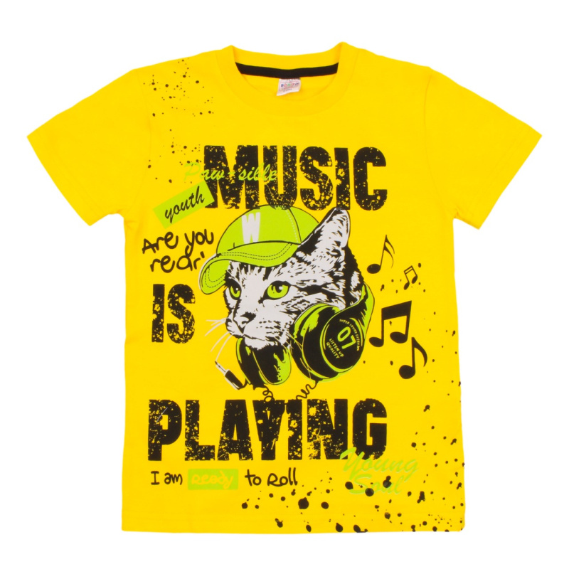 картинка ЧЗ Футболка для мальчика 5-8 лет 95% хлопок, 5% эластан BONITO KIDS/OP1423(ЧЗ)/уп.4шт./меш.600шт. от BonitoKids