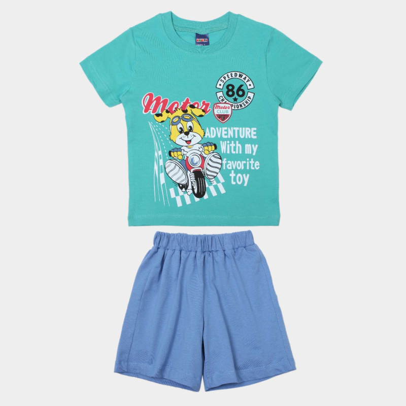 картинка ЧЗ Комплект для мальчика (футболка и шорты) 1-4 лет 100% хлопок BONITO KIDS/OP1820(ЧЗ)/уп.4шт./меш.380шт. от BonitoKids