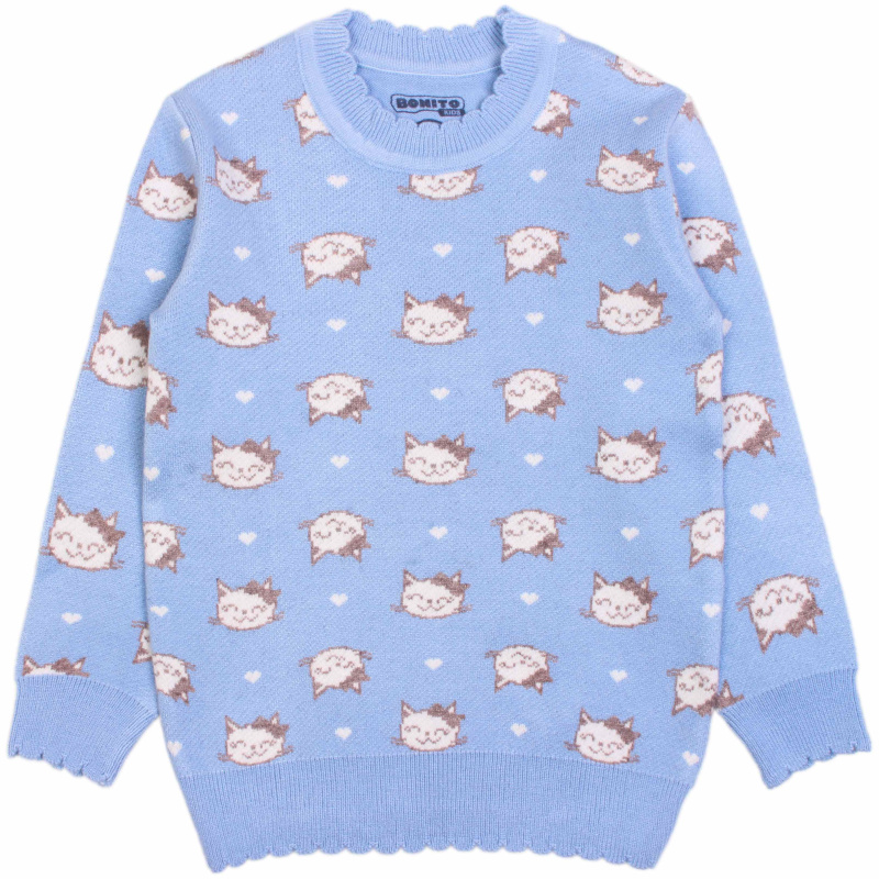 картинка ЧЗ Джемпер для девочки 4-8 лет 50% вискоза, 28% пэ, 22% нейлон BONITO KIDS/OP1525(ЧЗ)/уп.3шт./меш.204шт. от BonitoKids