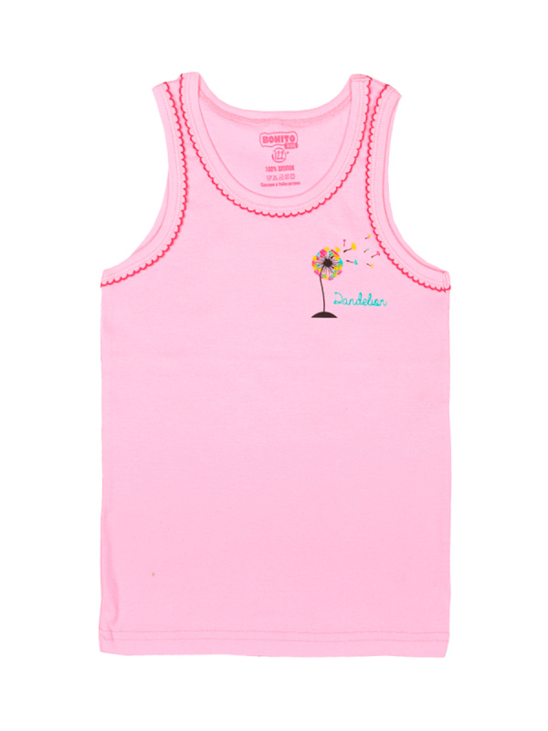 картинка ЧЗ Майка для девочки 7-11 лет 100% хлопок BONITO KIDS/BK537D(650)(ЧЗ)/уп.5шт./меш.650шт. от BonitoKids