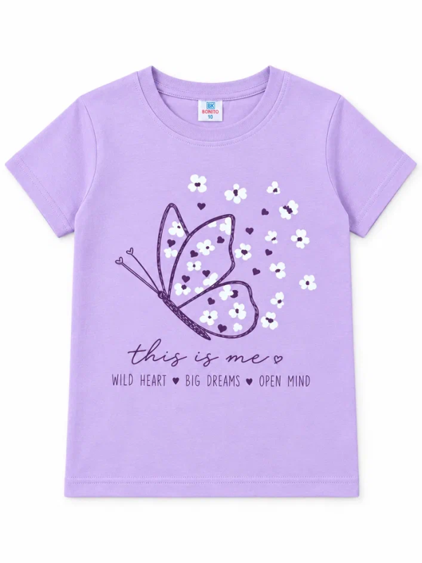 картинка КГ Футболка для девочки 5-8 лет 100% хлопок BONITO KIDS/BK0002D26/уп.4шт./меш.700шт. от BonitoKids