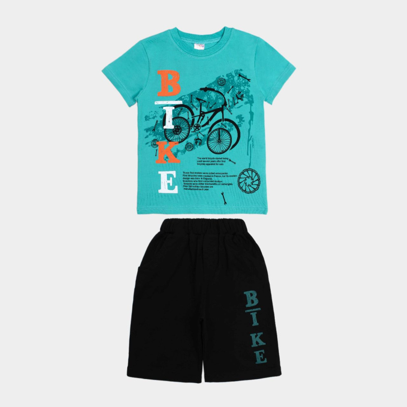 картинка ЧЗ Комплект для мальчика (футболка и шорты) 4-8 лет 95% хлопок, 5% эластан BONITO KIDS/OP1815(ЧЗ)/уп.5 шт./меш.225шт. от BonitoKids
