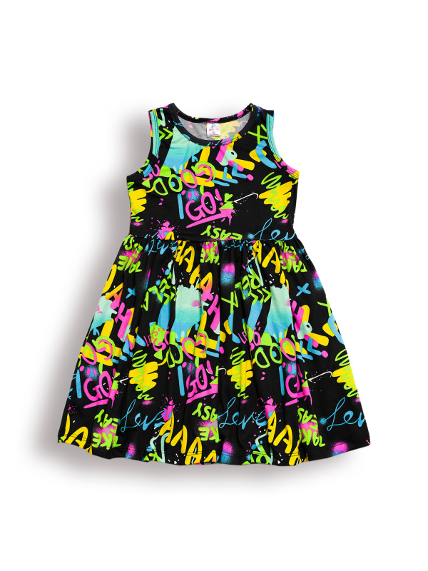 картинка БГ_ЧЗ Платье для девочки 8-12 лет 100% п/э BONITO KIDS/BK1805P(12-24)(ЧЗ)/уп.5шт./меш.300шт. от BonitoKids