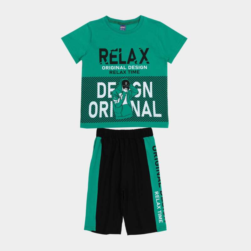 картинка ЧЗ Комплект для мальчика (футболка и шорты) 8-12 лет 100% хлопок BONITO KIDS/OP1819(ЧЗ)/уп.5шт./меш.200шт. от BonitoKids