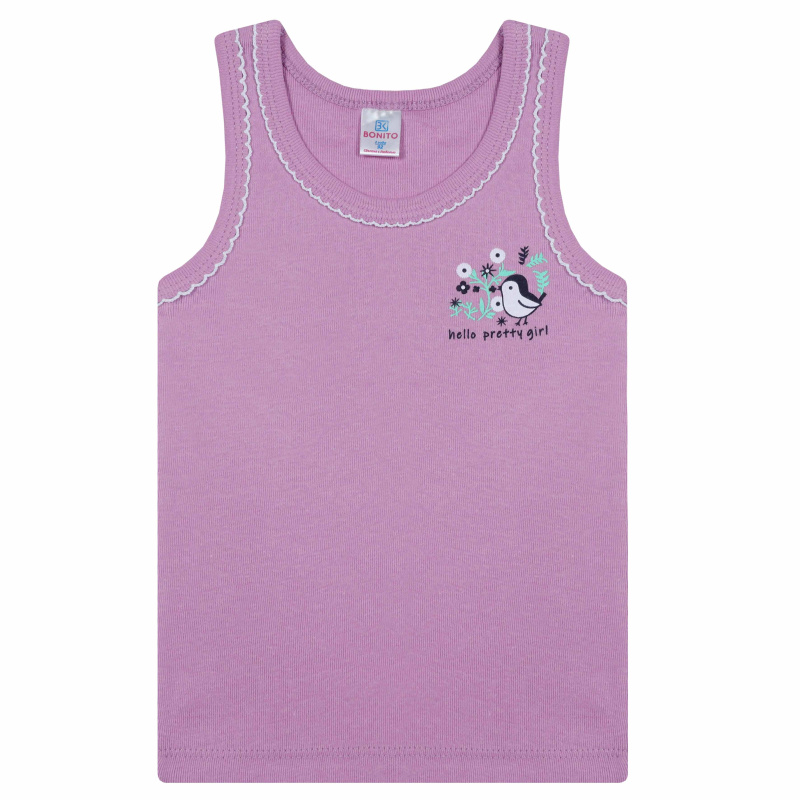 картинка БГ_ЧЗ Майка для девочки 2-6 лет 100% хлопок BONITO KIDS/BK0536D(01-23)(ЧЗ)/уп.5шт./меш.900шт. от BonitoKids