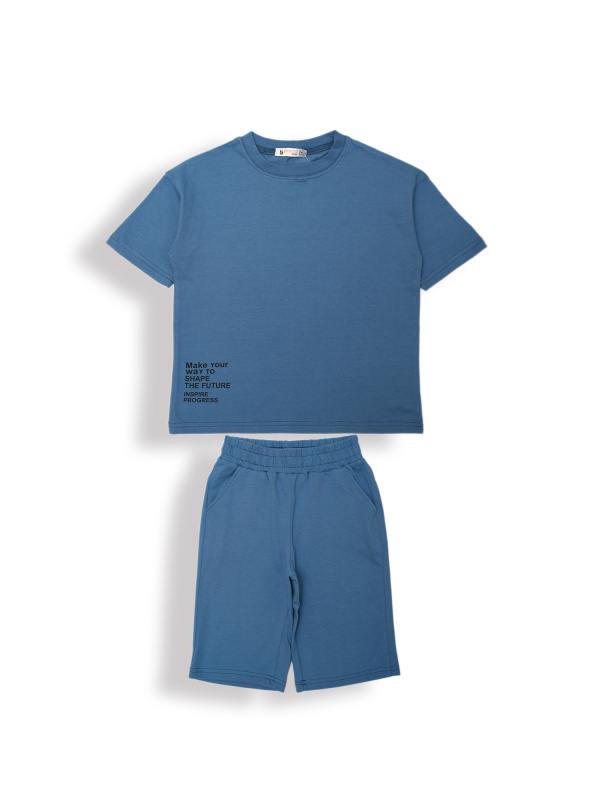 картинка ЧЗ Комплект для мальчика (футболка и шорты) 8-12 лет 100% хлопок BONITO KIDS/OP1962(ЧЗ)/уп.5шт./меш.270шт. от BonitoKids