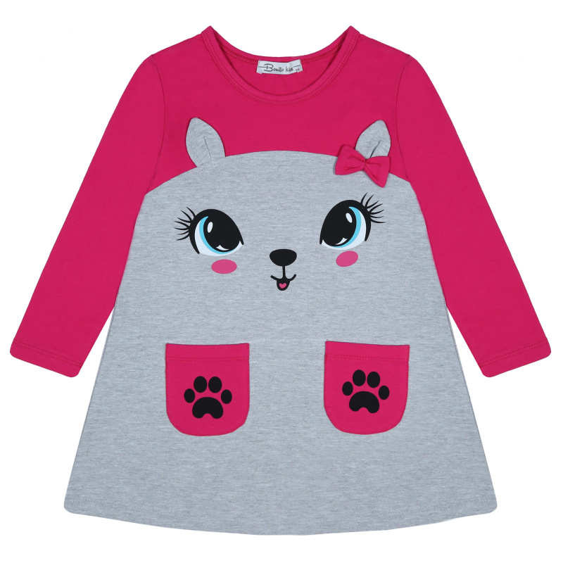 картинка БГ_ЧЗ Платье для девочки 3-7 лет 92% хлопок, 8% лайкра BONITO KIDS/BK1477P(11-23)(ЧЗ)/уп.5шт./меш.400шт. от BonitoKids