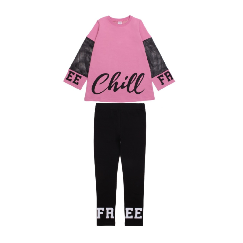 картинка ЧЗ Комплект для девочки (толстовка, лосины) 8-12 лет BONITO KIDS/OP1235(ЧЗ)/уп.5шт./меш.140шт. от BonitoKids