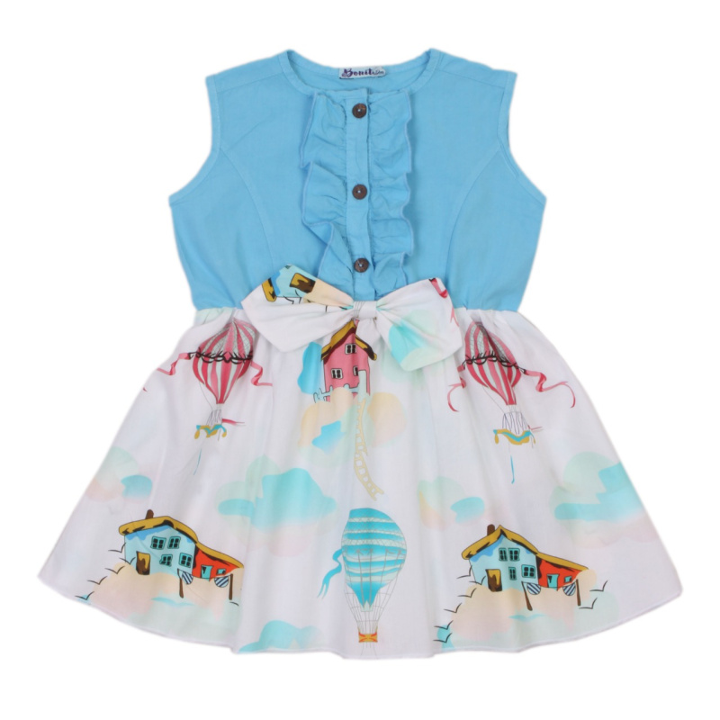 картинка БГ_ЧЗ Платье для девочки, 3-7 лет, 100% х/б, BONITO KIDS/OP1673(ЧЗ)/уп.5шт./меш.480шт. от BonitoKids