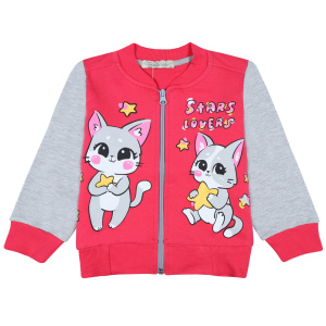 картинка БГ_ЧЗ Бомбер для девочки 2-5 лет 100% хлопок BONITO KIDS/BK1736B(ЧЗ)/уп.4шт./меш.400шт. от BonitoKids