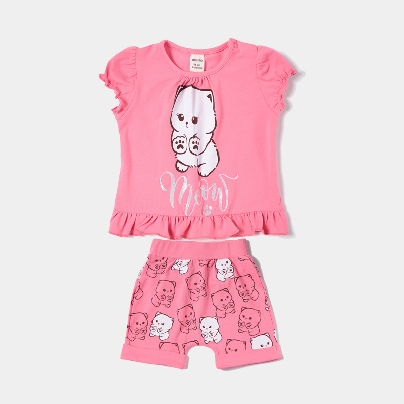 картинка ЧЗ Комплект для девочки (футболка и шорты) 68-86 BONITO KIDS/OP1823(01-24)/уп.4шт./меш 424шт. от BonitoKids