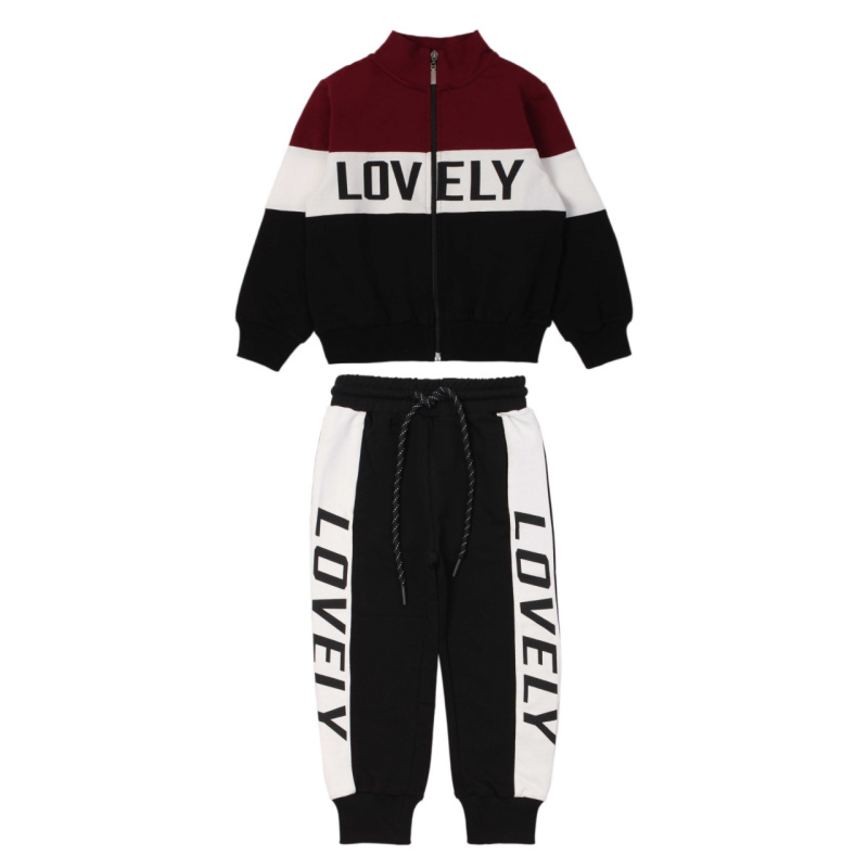 картинка ЧЗ Комплект для девочки(толстовка,трико), 3-7 лет, 65% хлопок, 27% полиэстер, 8% эластан, BONITO KIDS/OP1224(ЧЗ)/уп.5 шт./меш.120шт. от BonitoKids