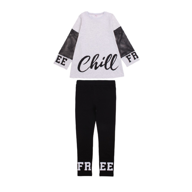 картинка ЧЗ Комплект для девочки (толстовка, лосины) 8-12 лет BONITO KIDS/OP1235(ЧЗ)/уп.5шт./меш.140шт. от BonitoKids