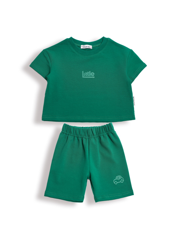 картинка БГ_ЧЗ Комплект для мальчиков (футболка и шорты) 74-92 см 95% хлопок, 5% лайкра BONITO KIDS/SS6149(92ЧЗ)/уп.4шт./меш.336 шт. от BonitoKids