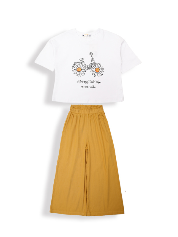 картинка ЧЗ Комплект для девочки (футболка и брюки) 8-12 лет 95% хлопок, 5% лайкра BONITO KIDS/OP1945(ЧЗ)/уп.5 шт./меш.150 шт. от BonitoKids