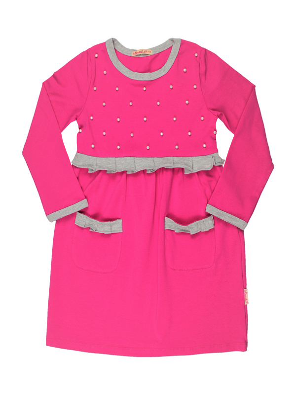 картинка ЧЗ Платье для девочки 5-8 лет 92% хлопок, 8% лайкра BONITO KIDS /уп.4шт./меш.240шт. от BonitoKids