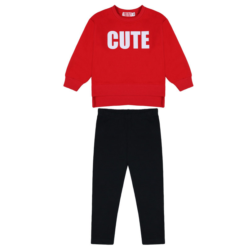 картинка БГ_ЧЗ Комплект для девочки (свитшот и штаны) 3-7 лет 100% хлопок BONITO KIDS/BK5401КР(01-23)(ЧЗ)/уп.5шт./меш.180шт. от BonitoKids