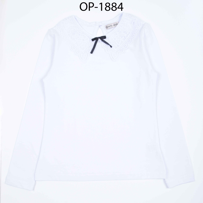 картинка ЧЗ Кофта для девочки 8-12 лет 95% хлопок 5% эластан BONITO KIDS/OP1884(08-24)(ЧЗ)/уп.5шт./меш.370шт. от BonitoKids