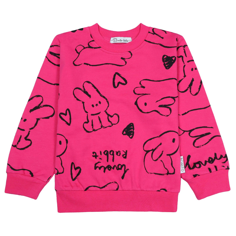 картинка КГ Свитшот для девочки 3-7 лет 100% хлопок BONITO KIDS/BK1718T(07-24)/уп.5шт./меш.300шт. от BonitoKids