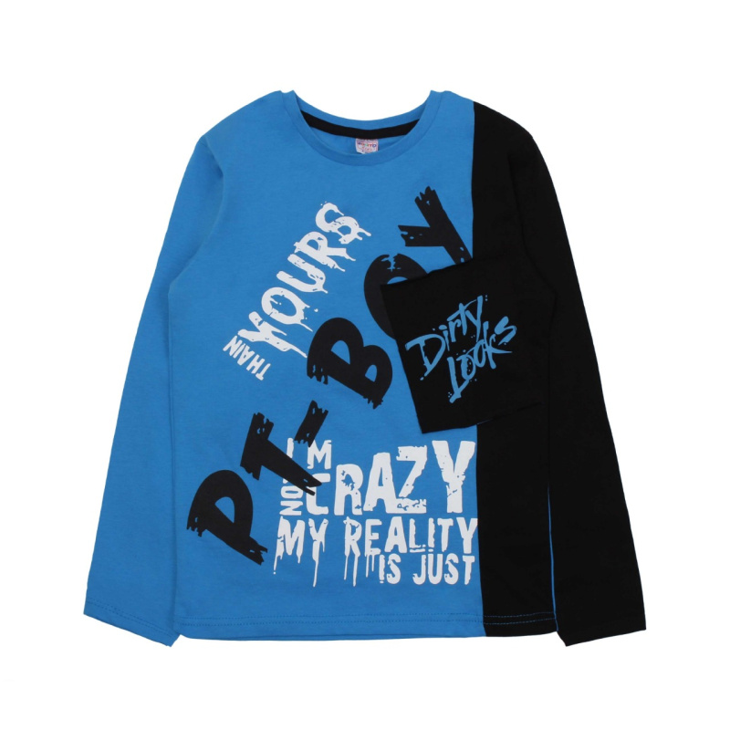 картинка Футболка с длинным рукавом для мальчика 8-12 лет. BONITO KIDS/OP1097/уп.5шт./меш.360шт. от BonitoKids