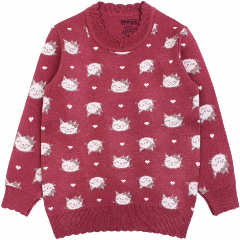 картинка ЧЗ Джемпер для девочки 4-8 лет 50% вискоза, 28% пэ, 22% нейлон BONITO KIDS/OP1525(ЧЗ)/уп.3шт./меш.204шт. от BonitoKids