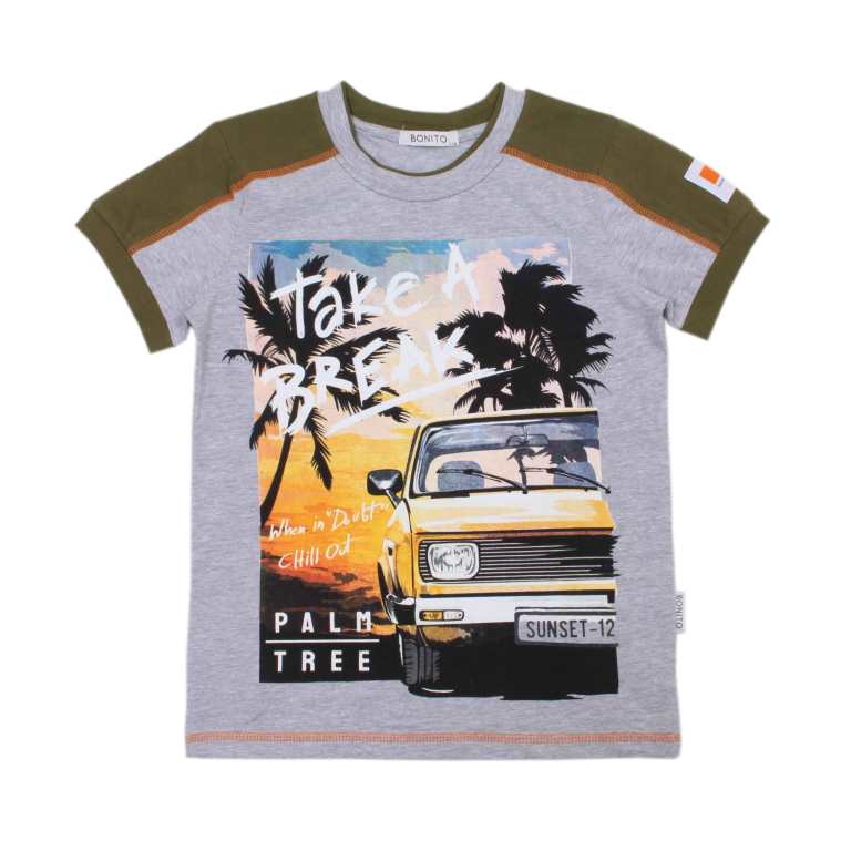 картинка БГ_ЧЗ Футболка для мальчика 8-12 лет 92% хлопок, 8% лайкра BONITO KIDS/SS6049/уп.5шт./меш.400шт. от BonitoKids