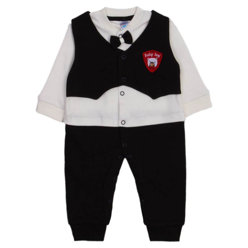 картинка ЧЗ Комбинезон для мальчика 62-80см, 100% хлопок, BONITO KIDS/OP1350(ЧЗ)/уп.4шт./меш.288шт. от BonitoKids