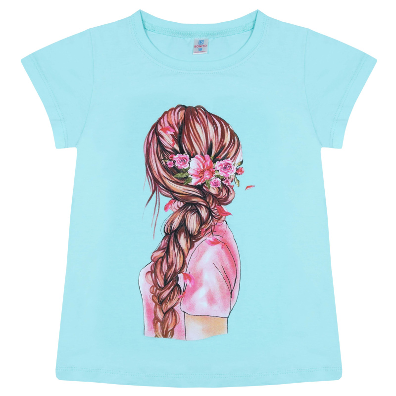 картинка БГ_ЧЗ Футболка для девочки, 8-12 лет, 100% хлопок, BONITO KIDS/BK0003(03-24)(ЧЗ)/уп.5шт./меш.600шт. от BonitoKids