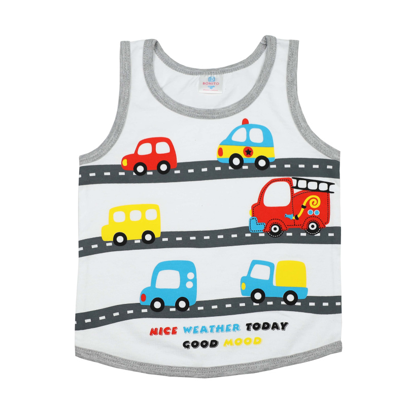 картинка БГ_ЧЗ Майка для мальчика 1,5-4 лет 100% хлопок BONITO KIDS /BK0028M(2024)(ЧЗ)/уп.4шт./меш.1000шт. от BonitoKids