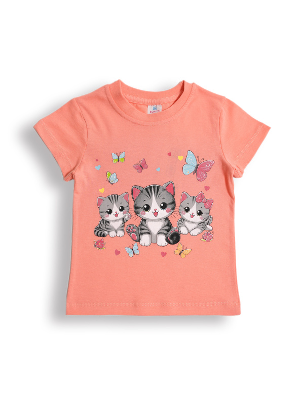 картинка КГ Футболка для девочки, 1,5-4 лет, 100% хлопок, BONITO KIDS/BK0001D(1,5-4)(01-25)/уп.4шт./меш.800шт. от BonitoKids