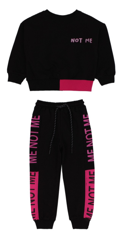 картинка ЧЗ Комплект для девочки (свитшот и штаны), 3-7 лет, 65% хлопок, 27% полиэстер, 8% эластан, BONITO KIDS/OP1226(ЧЗ)/уп.5 шт./меш.120шт. от BonitoKids