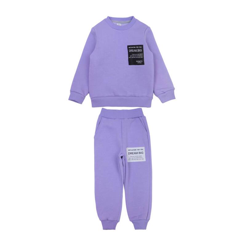 картинка ЧЗ Комплект для девочки (свитшот и брюки) 3-7 лет 80% хлопок, 20% полиэстер BONITO KIDS/OP1907(ЧЗ)/уп.5шт./меш.90шт. от BonitoKids