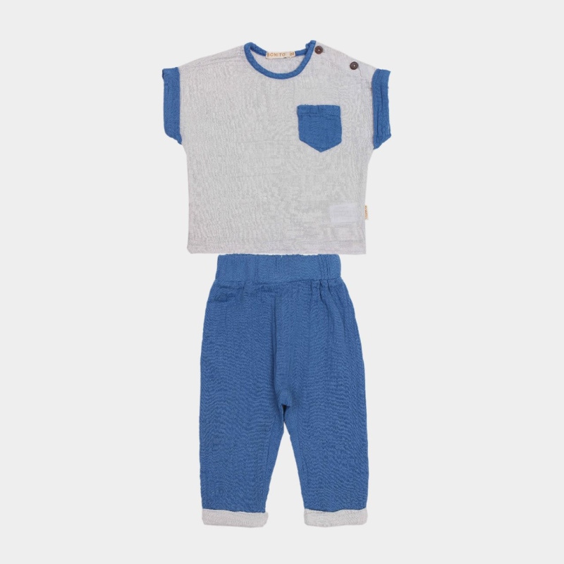 картинка ЧЗ Комплект для мальчика (кофта и брюки) 68-86 см 100% хлопок BONITO KIDS/OP1767(ЧЗ)7/уп.4шт./меш.312шт. от BonitoKids