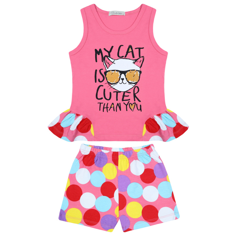 картинка БГ_ЧЗ Комплект для девочки (майка и шорты) 3-7 лет 100% хлопок BONITO KIDS/BK1577KP(ЧЗ)/уп.5шт./меш.350шт. от BonitoKids